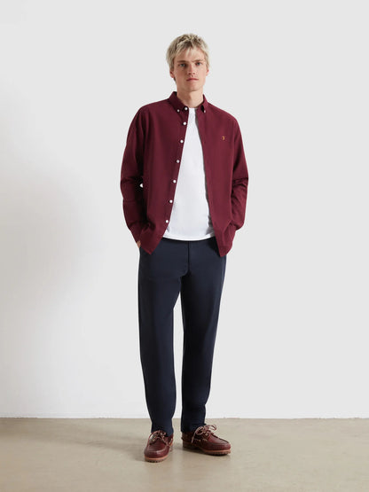 Farah Brewer Slim Fit Organic Cotton Oxford Shirt - Bordeaux F4wsb0605072
