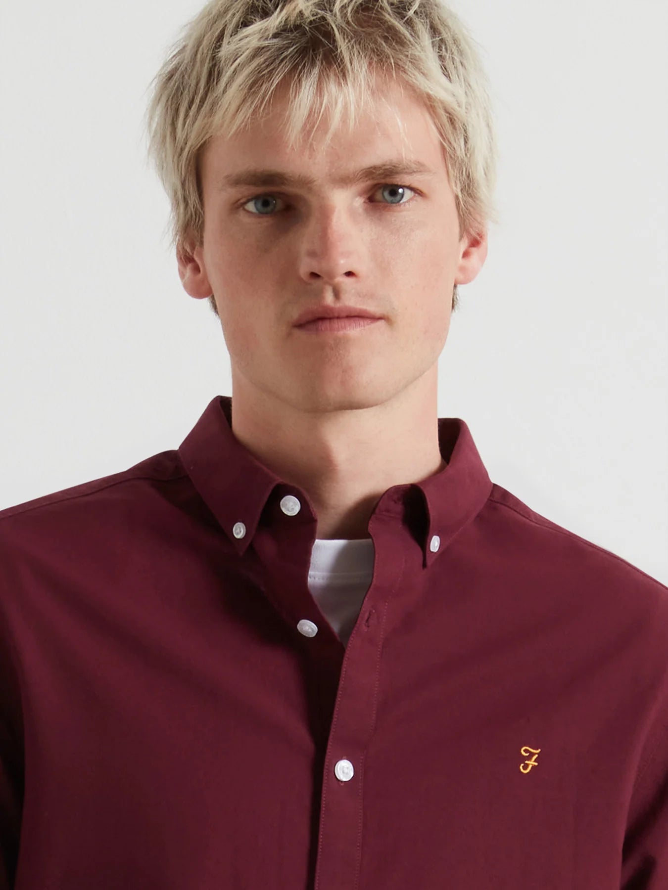 Farah Brewer Slim Fit Organic Cotton Oxford Shirt - Bordeaux F4wsb0605074