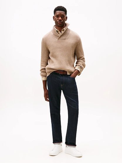 Tommy Hilfiger Logo Court Trainers With Leather - Ecru / Platinum Olive FM0FM05367_0K4_alternate7