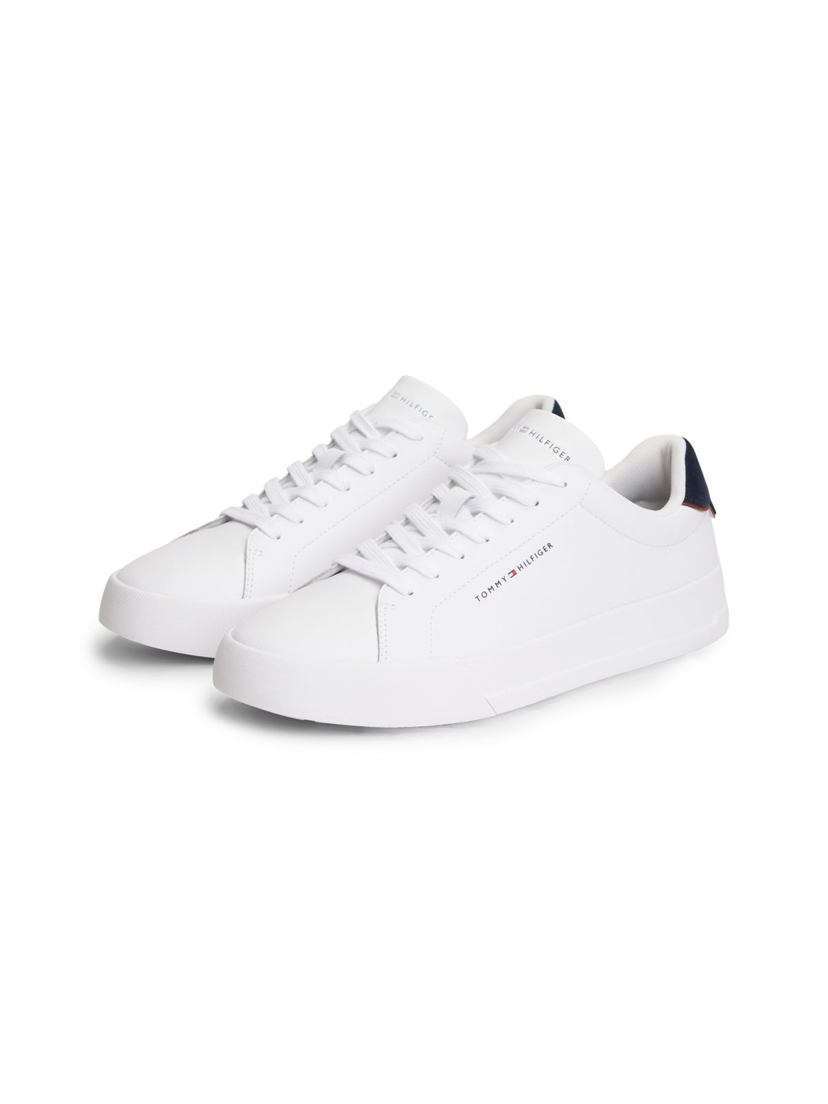 Tommy Hilfiger Logo Court Trainers With Leather - Ecru FM0FM05367_0LD_alternate1_ay