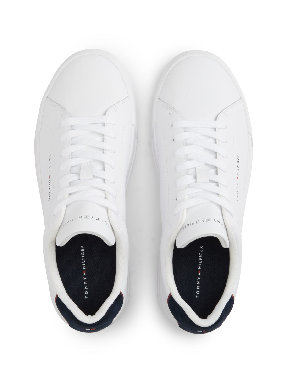 Tommy Hilfiger Logo Court Trainers With Leather - Ecru FM0FM05367_0LD_alternate2_ay