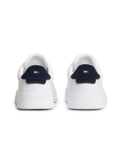 Tommy Hilfiger Logo Court Trainers With Leather - Ecru FM0FM05367_0LD_alternate3_ay