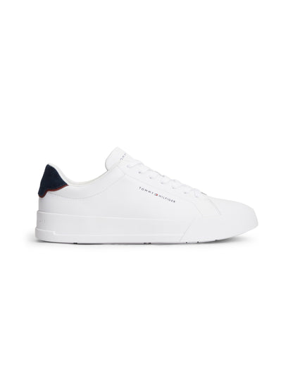 Tommy Hilfiger Logo Court Trainers With Leather - Ecru FM0FM05367_0LD_alternate6_ay