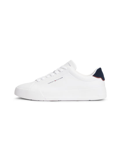 Tommy Hilfiger Logo Court Trainers With Leather - Ecru FM0FM05367_0LD_main_ay