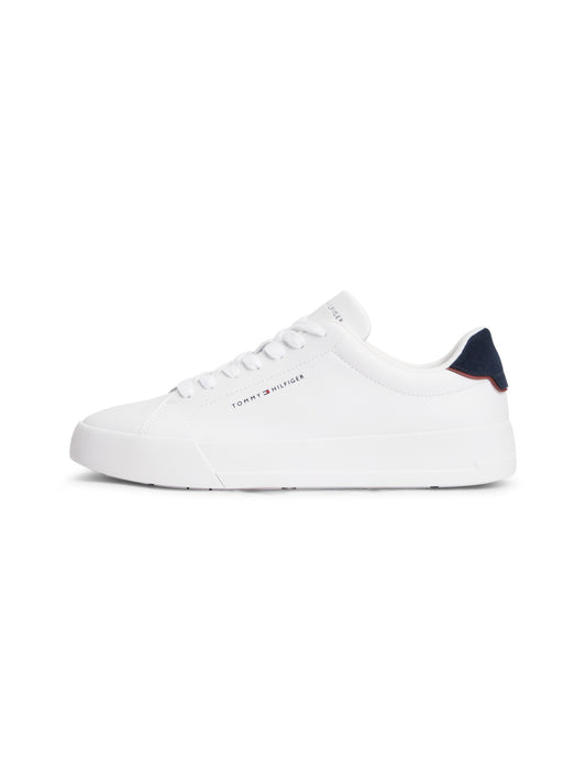 Tommy Hilfiger Logo Court Trainers With Leather - Ecru FM0FM05367_0LD_main_ay