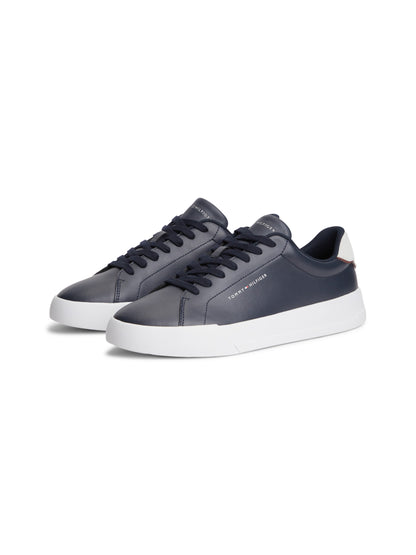 Tommy Hilfiger Logo Court Trainers With Leather - Desert Sky FM0FM05367_DW5_alternate1_ay