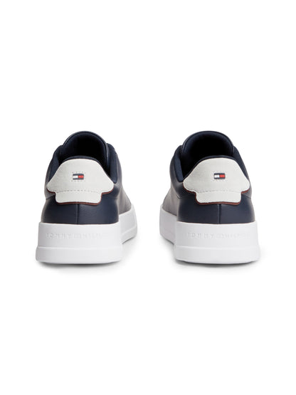 Tommy Hilfiger Logo Court Trainers With Leather - Desert Sky FM0FM05367_DW5_alternate3_ay