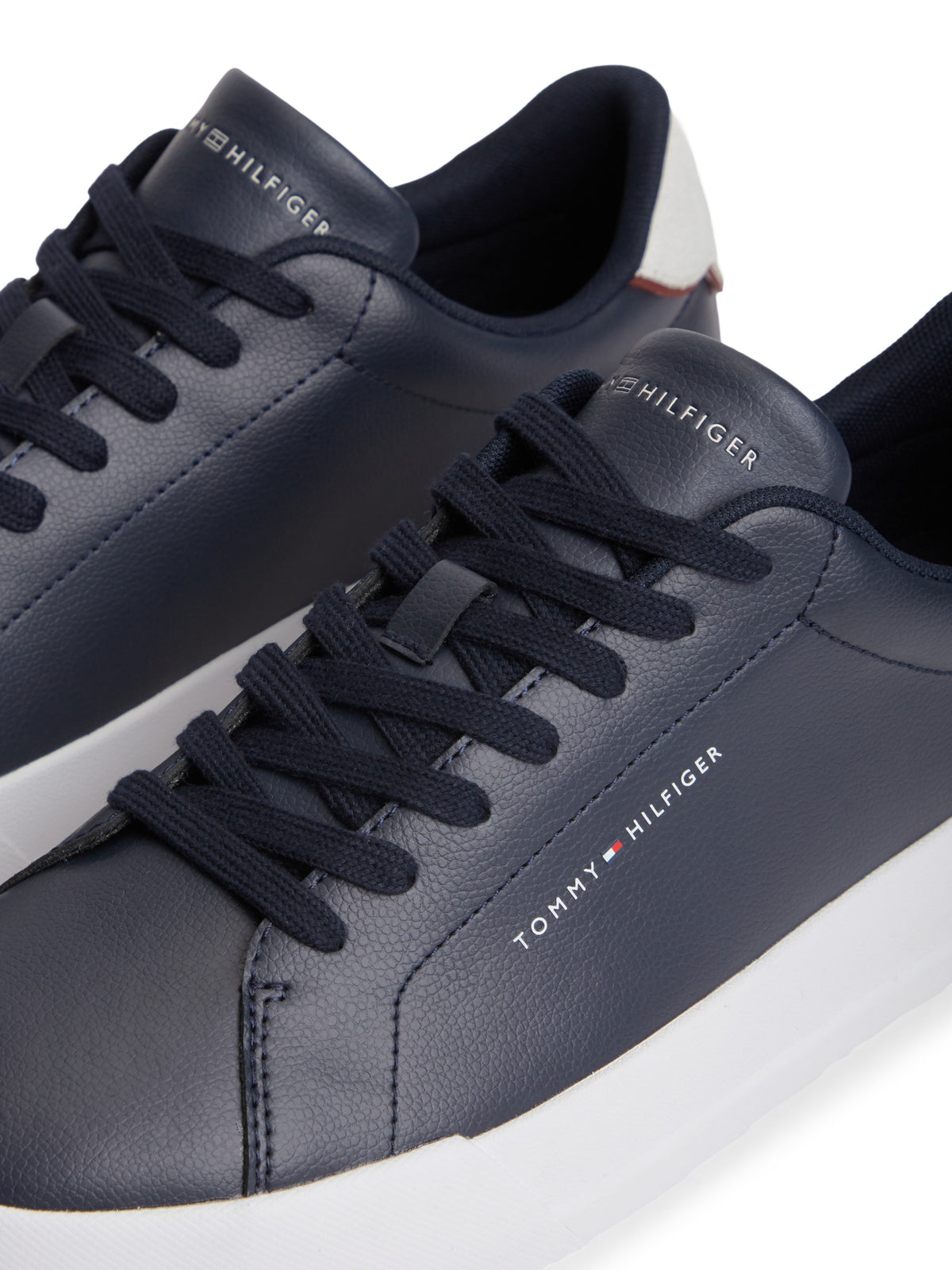 Tommy Hilfiger Logo Court Trainers With Leather - Desert Sky FM0FM05367_DW5_alternate5_ay