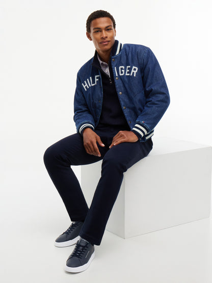Tommy Hilfiger Logo Court Trainers With Leather - Desert Sky FM0FM05367_DW5_alternate7_ay