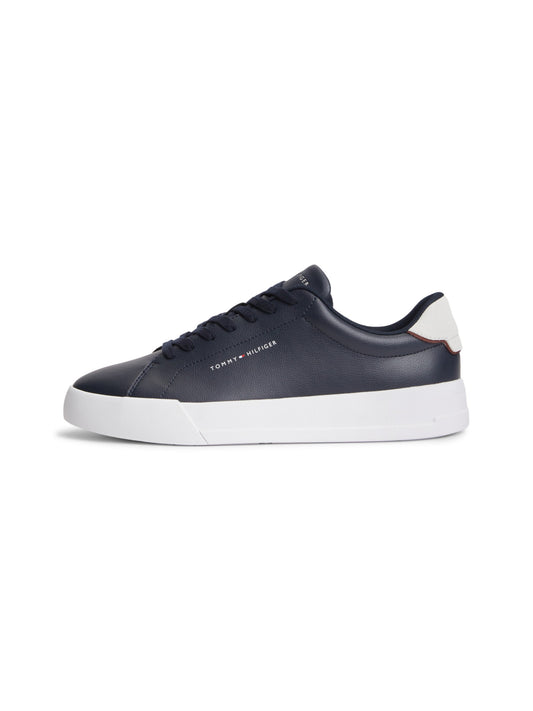 Tommy Hilfiger Logo Court Trainers With Leather - Desert Sky FM0FM05367_DW5_main_ay