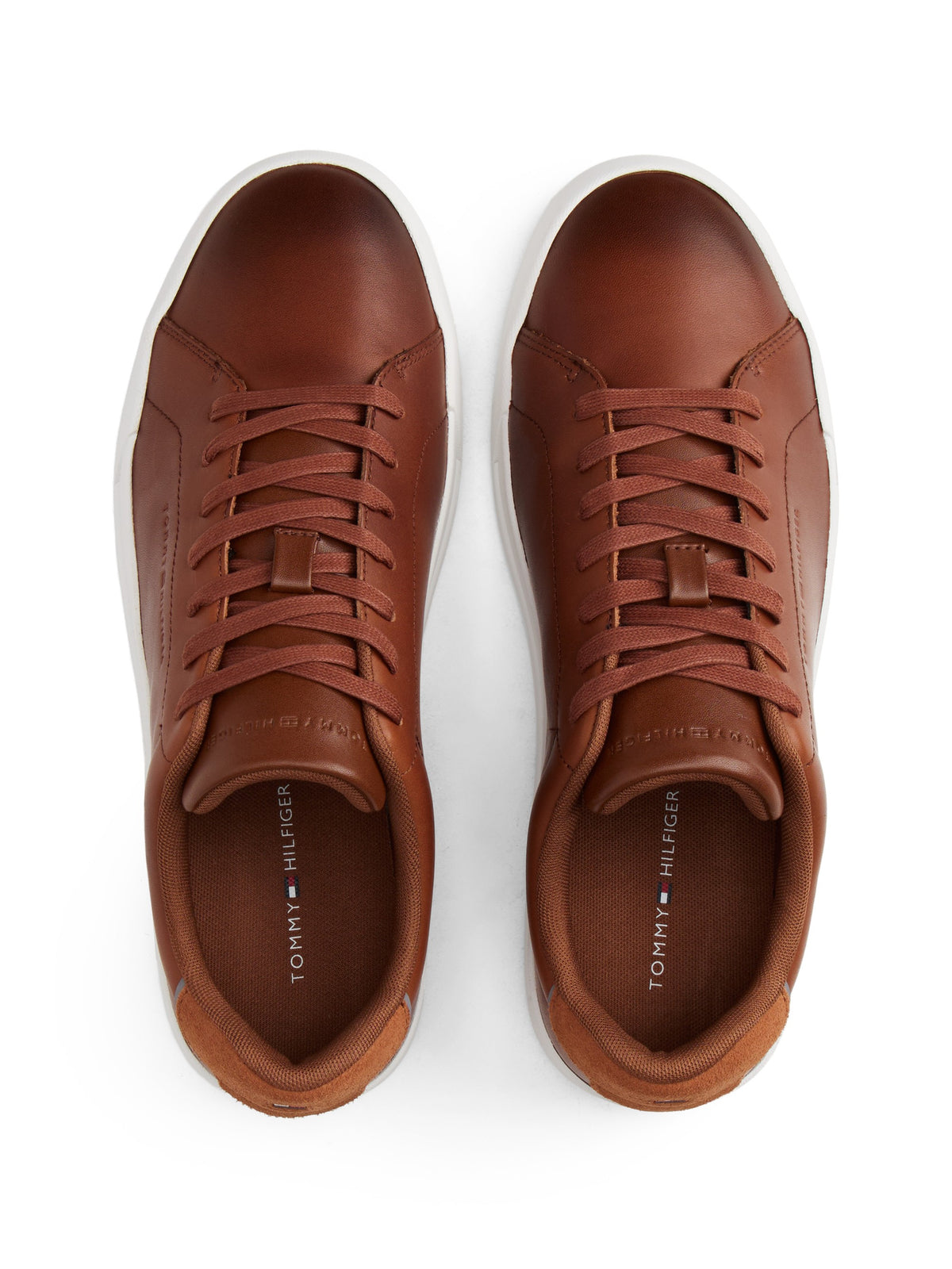 Tommy Hilfiger Leather Debossed Court Trainers - Winter Cognac FM0FM05729_GVI_alternate2_ay