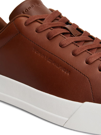 Tommy Hilfiger Leather Debossed Court Trainers - Winter Cognac FM0FM05729_GVI_alternate5_ay