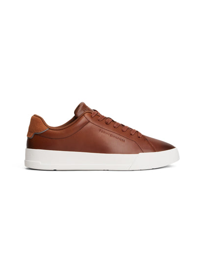Tommy Hilfiger Leather Debossed Court Trainers - Winter Cognac FM0FM05729_GVI_alternate6_ay