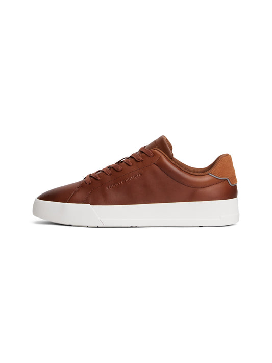 Tommy Hilfiger Leather Debossed Court Trainers - Winter Cognac FM0FM05729_GVI_main_ay