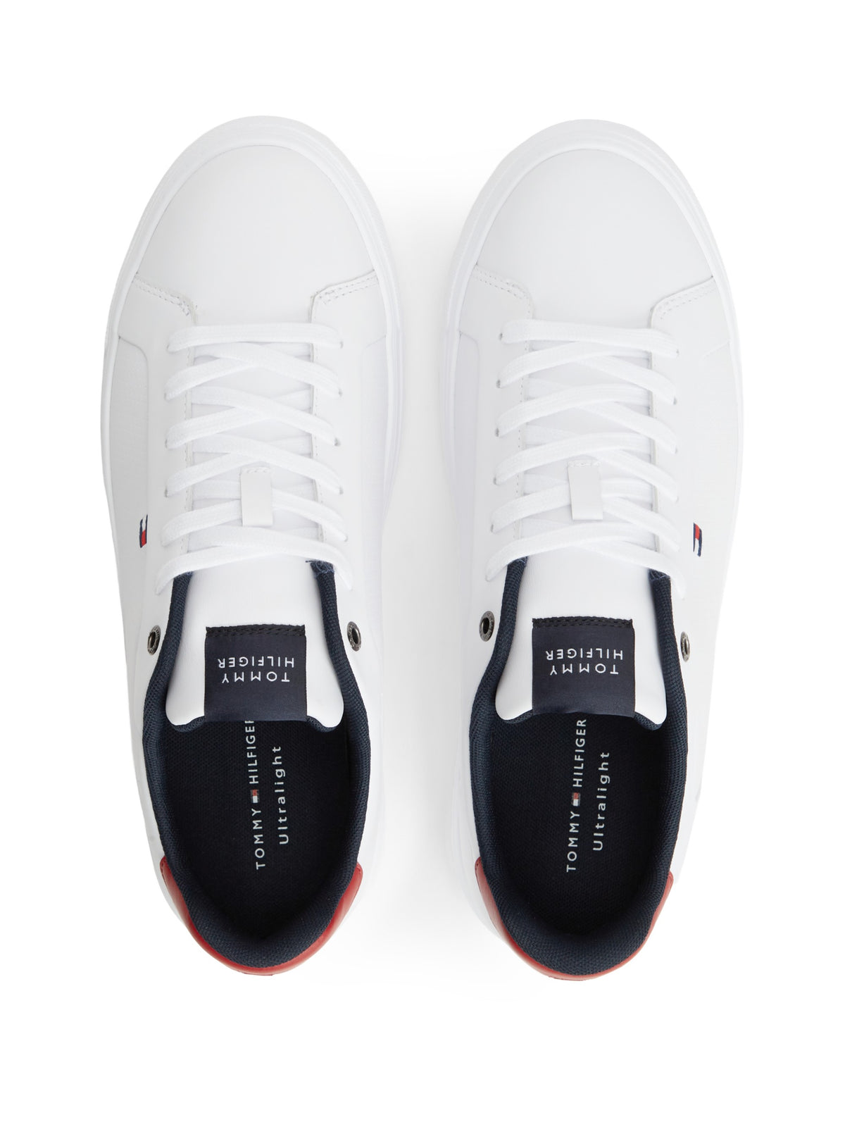 Tommy Hilfiger Leather Lightweight Court Trainers - White FM0FM05981_0GY_alternate2_ay