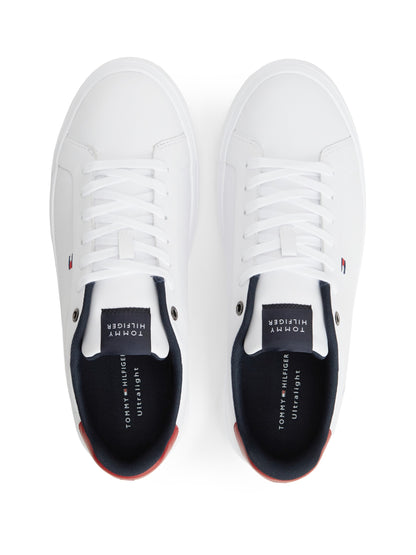 Tommy Hilfiger Leather Lightweight Court Trainers - White FM0FM05981_0GY_alternate2_ay