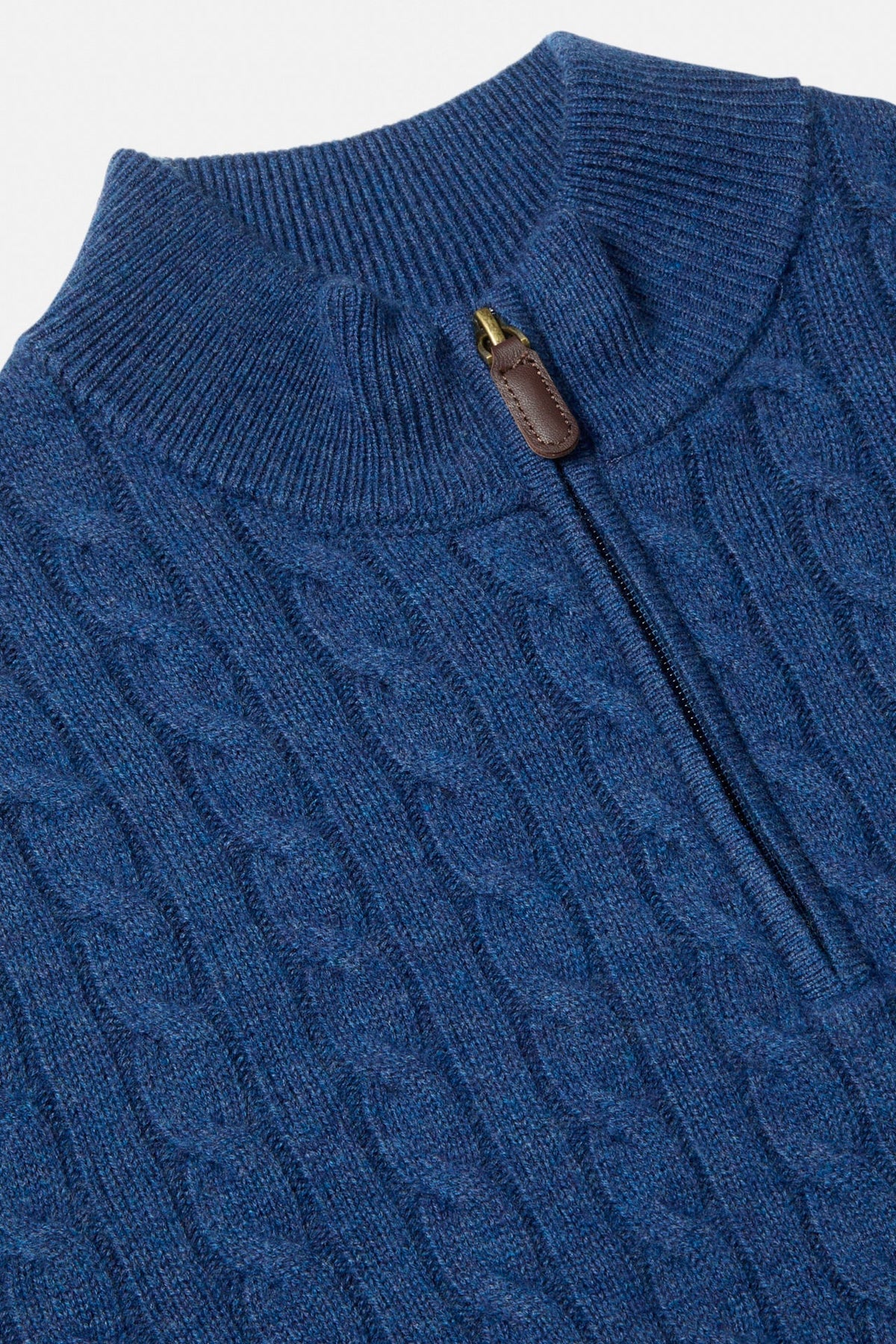 Benetti Grant Cable Knit Quarter-Zip Grant_Indigo_Cable_Knitwear