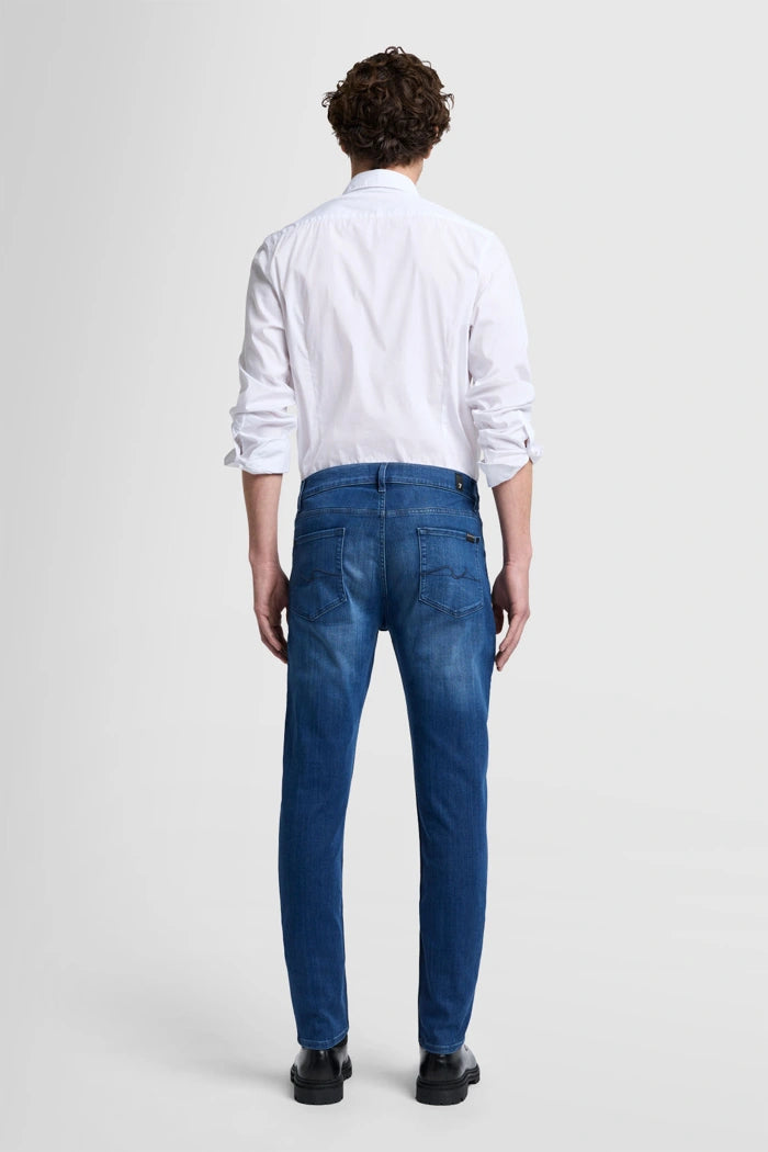 7 for All Mankind Slimmy Tapered Luxe Performance Plus - Mid Blue JSMXA230BD_3_3
