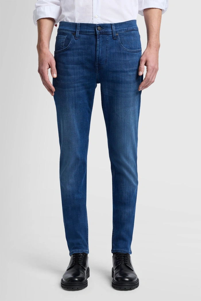 7 for All Mankind Slimmy Tapered Luxe Performance Plus - Mid Blue JSMXA230BD_4_3