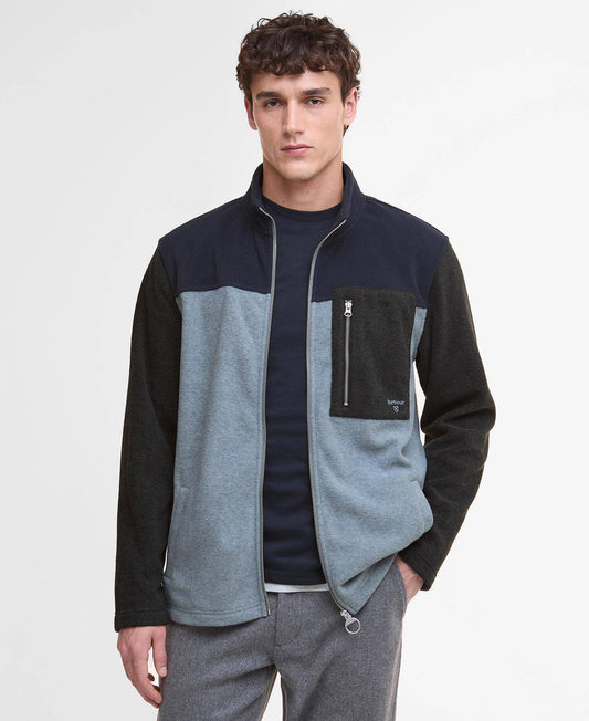 Barbour Colour Block Fleece - Grey Marl MFL0207GY52_01front