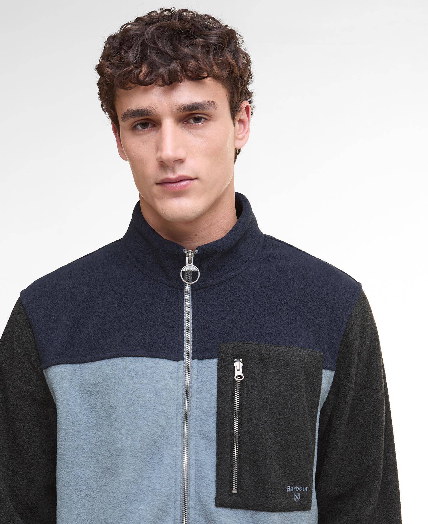 Barbour Colour Block Fleece - Grey Marl MFL0207GY52_05detaila