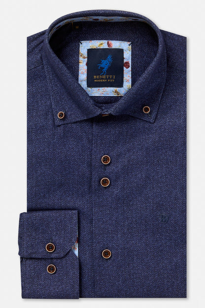 Benetti Marty Textured Shirt MF_Marty_Indigo_01