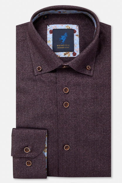 Benetti Marty Textured Shirt MF_Moscow_Bordo_01