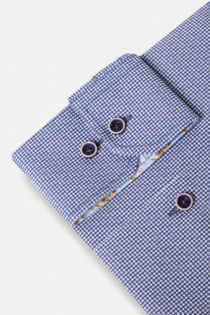 Benetti Rega Micro-Check Shirt MF_Rega_Navy_02
