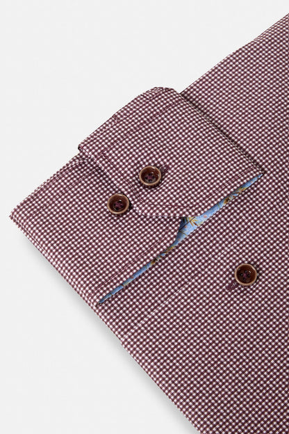 Benetti Rega Micro-Check Shirt MF_Rega_Plum_02