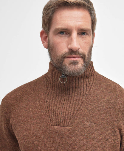 Barbour Essential Half-Zip Jumper - Sandstone MKN0339SN31_05detaila