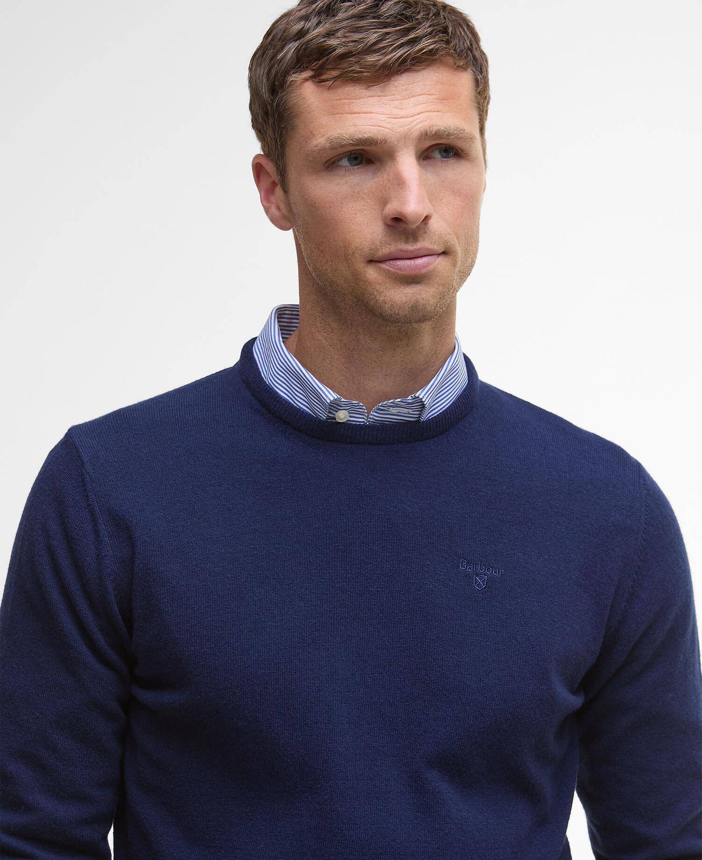Barbour Essential Crew Neck Jumper - Atlantic Blue MKN0345BL52_05detaila