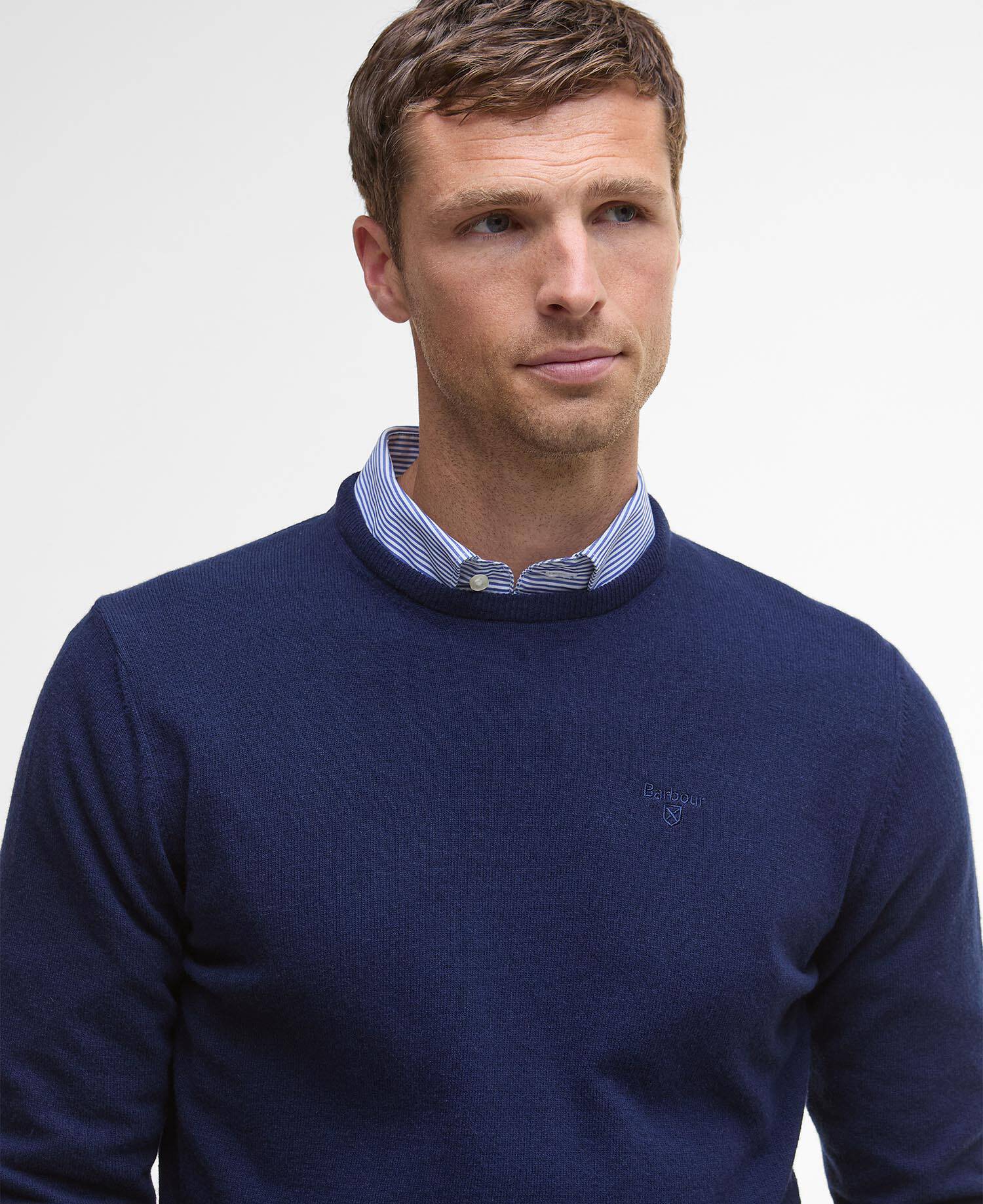 Barbour Essential Crew Neck Jumper - Atlantic Blue MKN0345BL52_05detaila