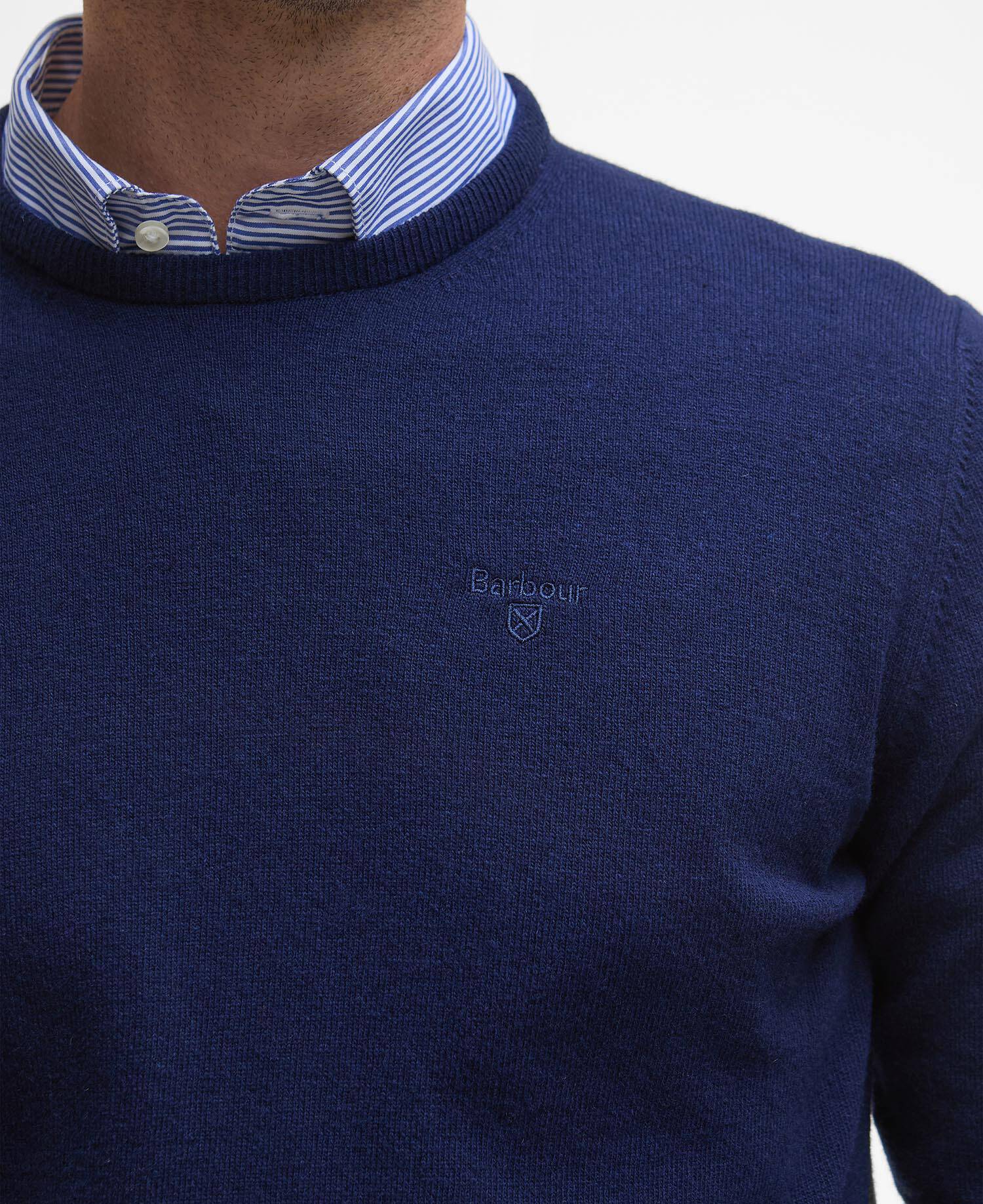 Barbour Essential Crew Neck Jumper - Atlantic Blue MKN0345BL52_05detailb