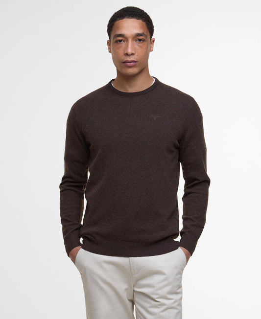 Barbour Essential Crew Neck Jumper - Dark Oak MKN0345BR17_01front