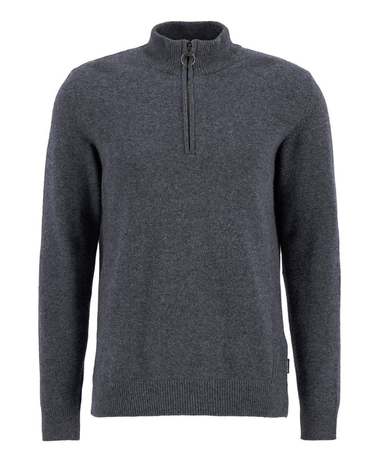 Barbour Holden Quarter-Zip Jumper - Marl MKN0837GY53_02flat_79a81d43-6e6a-4587-95c0-7535710ab631
