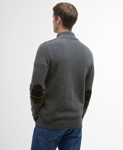 Barbour Holden Quarter Zip Jumper in Grey Marl - back