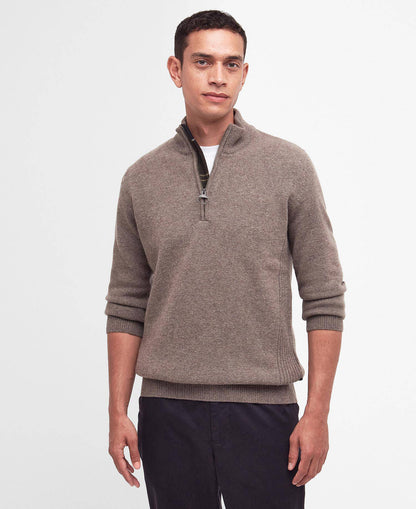 Barbour Holden Quarter Zip Jumper in Military Marl - front