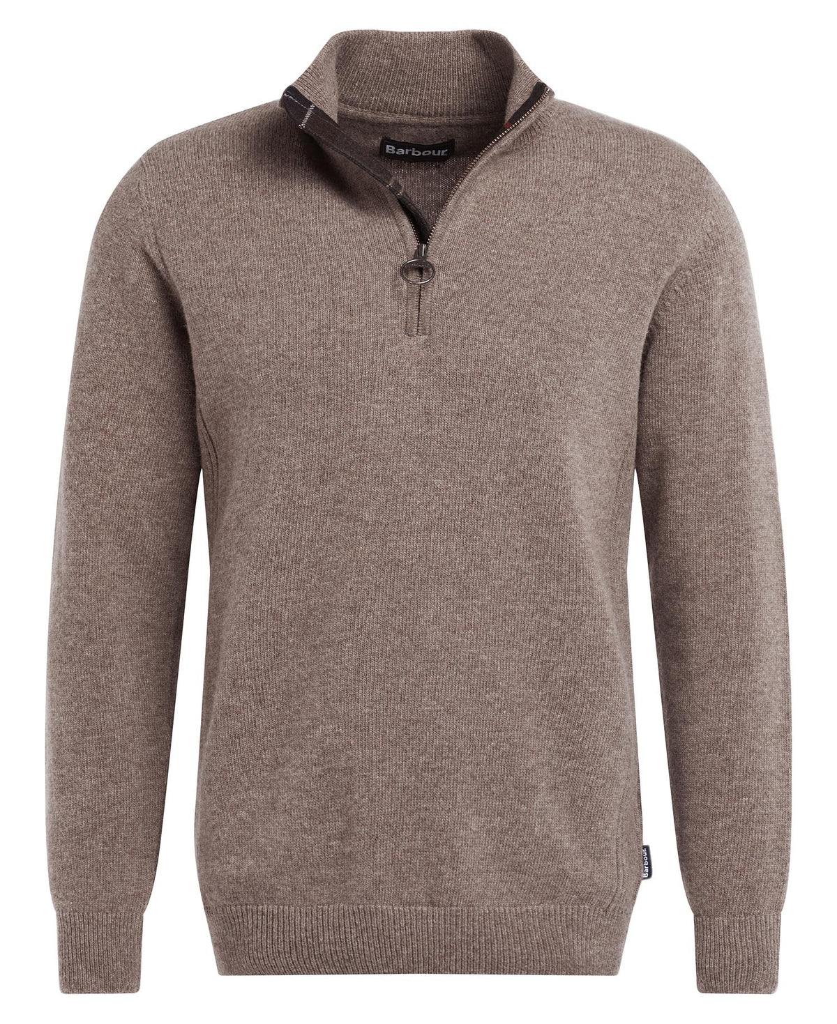 Barbour Holden Quarter Zip Jumper in Military Marl - flat