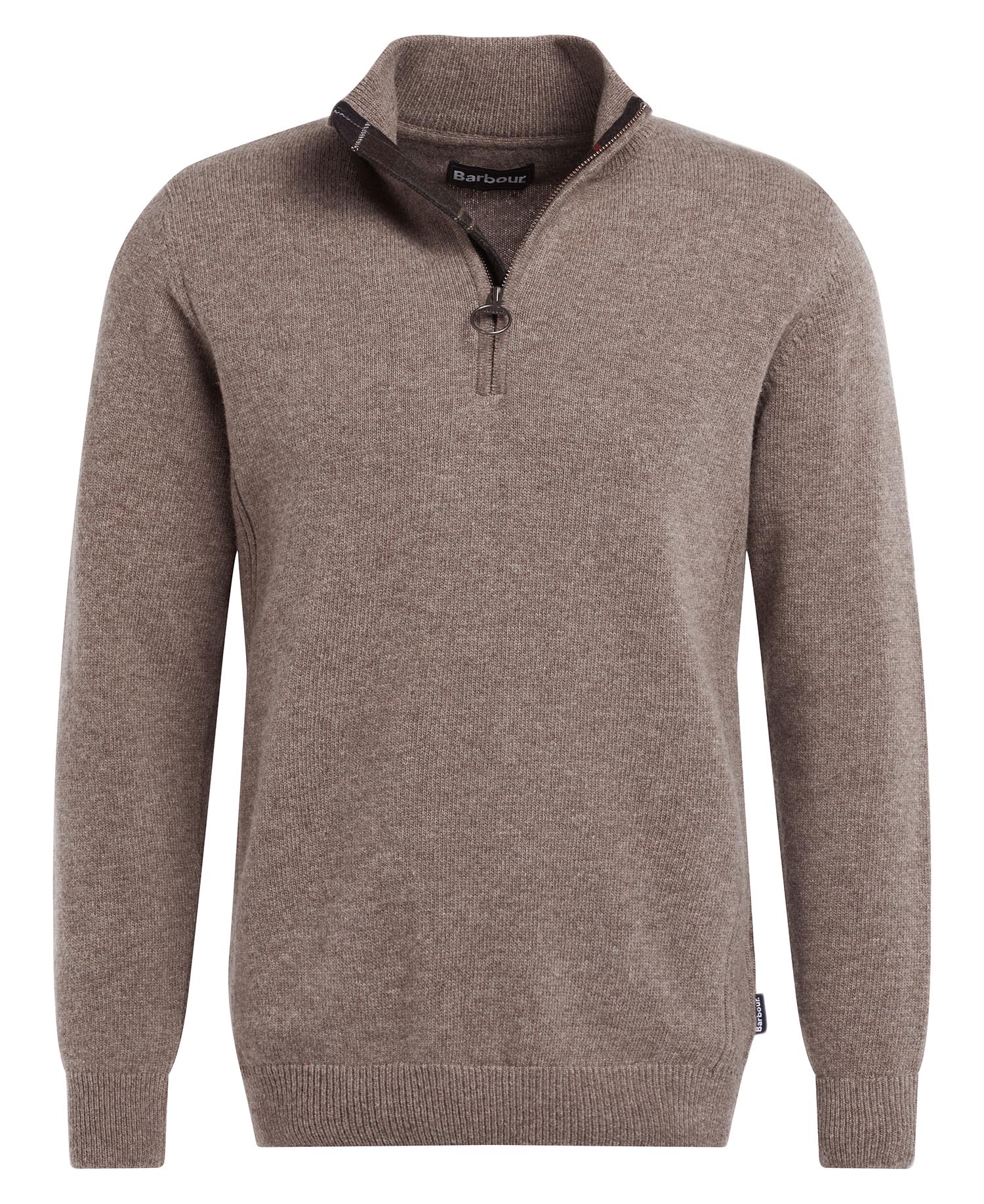 Barbour Holden Quarter Zip Jumper in Military Marl - flat