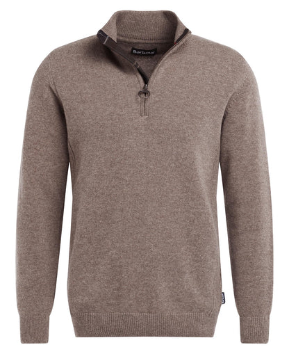 Barbour Holden Quarter Zip Jumper in Military Marl - flat