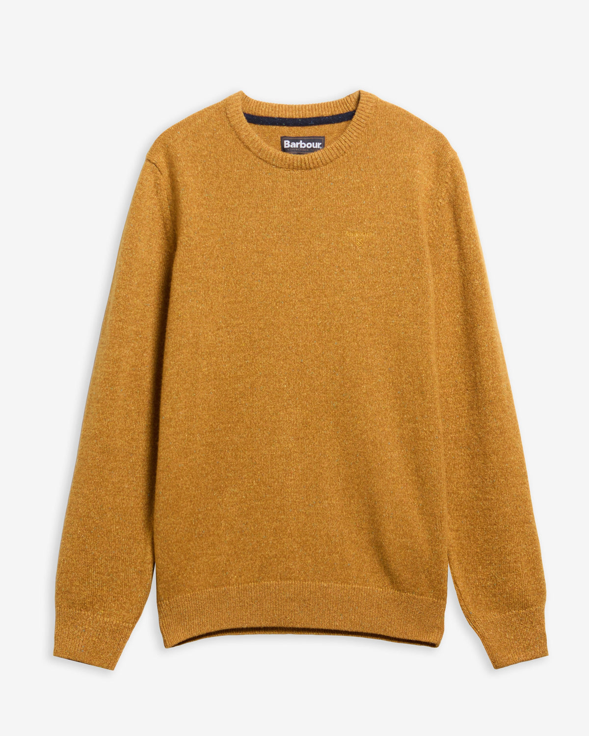 Barbour Essential Tisbury Crew Neck Jumper in Copper - flat