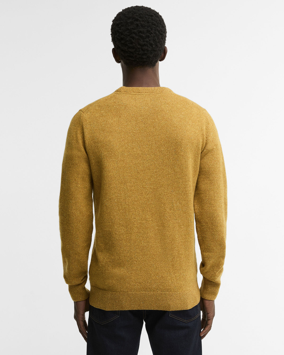 Barbour Essential Tisbury Crew Neck Jumper in Copper - back