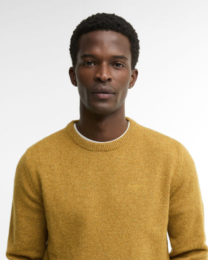 Barbour Essential Tisbury Crew Neck Jumper in Copper - detail