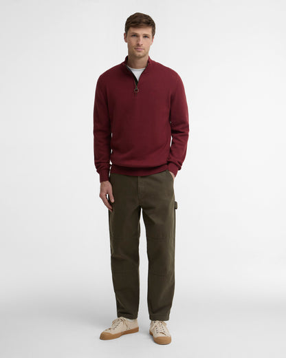 Barbour Cotton Quarter-Zip Jumper - Russet MKN1074BR57_03getthelook