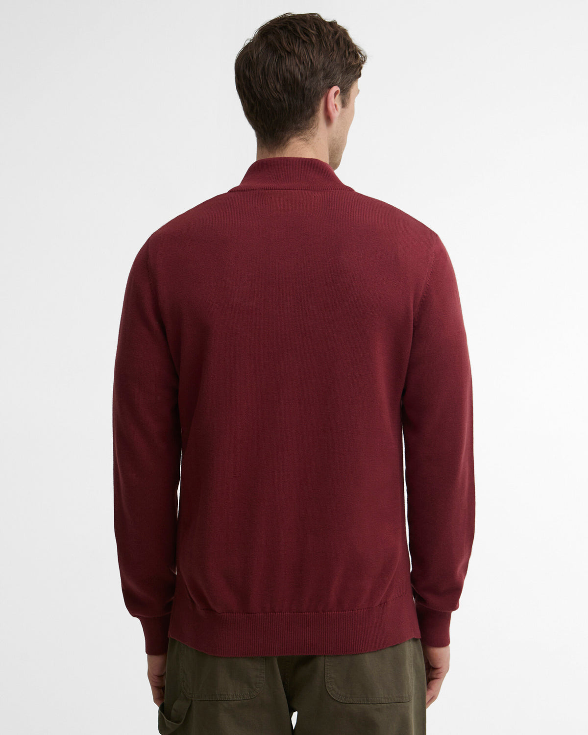 Barbour Cotton Quarter-Zip Jumper - Russet MKN1074BR57_04back