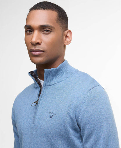 Barbour Cotton Half-Zip Jumper - Blue Stone MKN1074BU43_05detaila