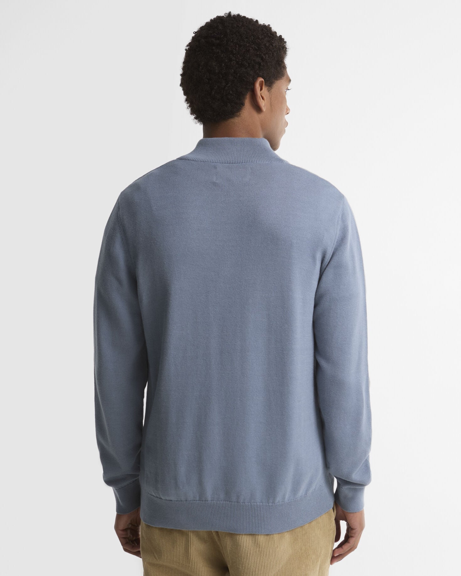 Barbour Cotton Quarter-Zip Jumper in Tarn Blue - back