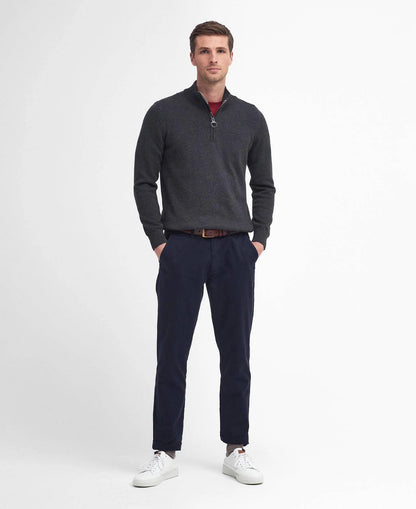 Barbour Cotton Half-Zip Jumper - Charcoal MKN1074CH91_03getthelook