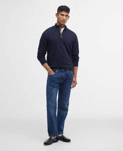 Barbour Cotton Half-Zip Jumper - Classic Navy MKN1074NY91_03getthelook