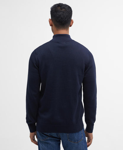 Barbour Cotton Quarter-Zip Jumper in Navy - back